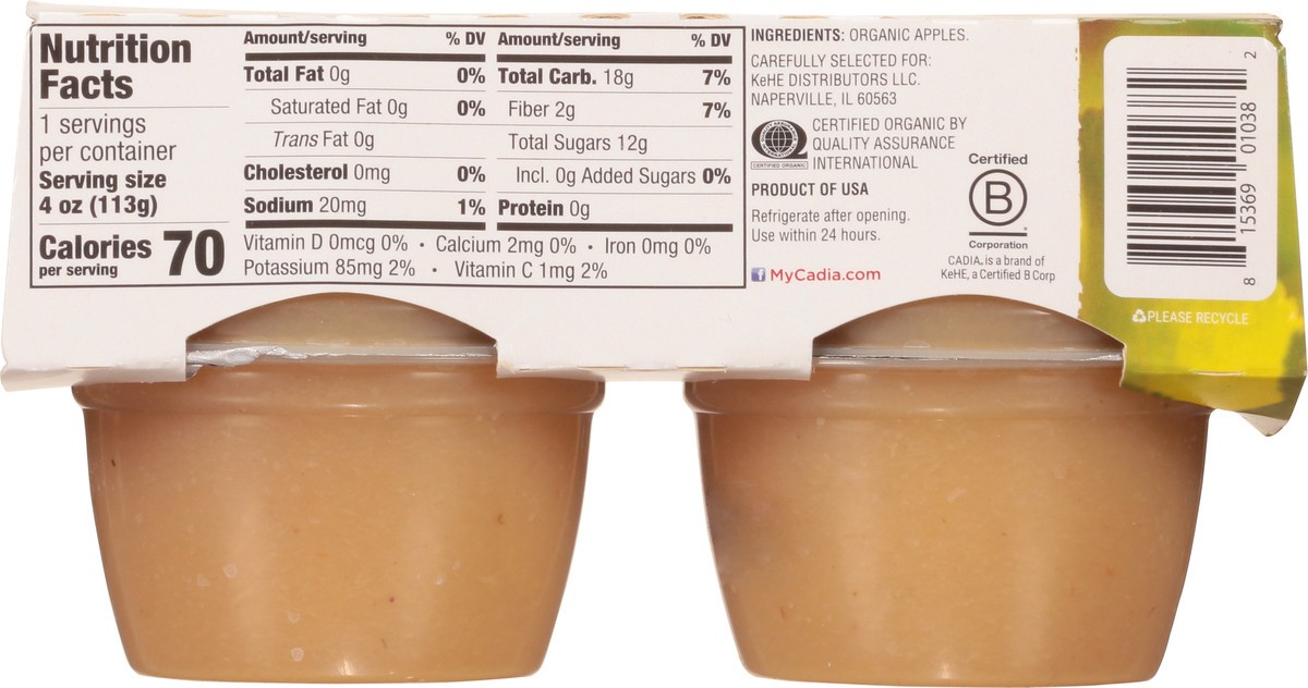 slide 4 of 14, Cadia Applesauce Cup, 1 ct