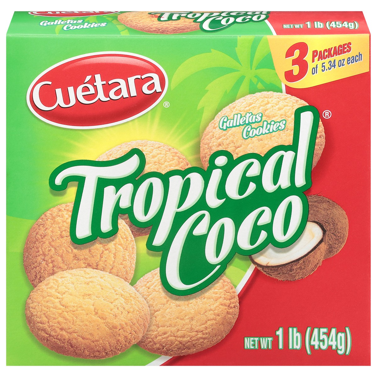slide 1 of 9, Cuétara Tropical Coco Cookies 3 - 5.34 oz Packages, 5.34 oz
