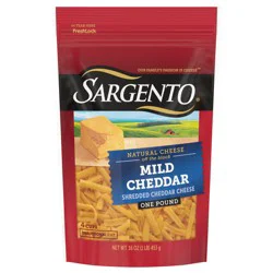 Sargento 16 oz Off The Block Traditional Cut Mild Cheddar Shredded Cheese