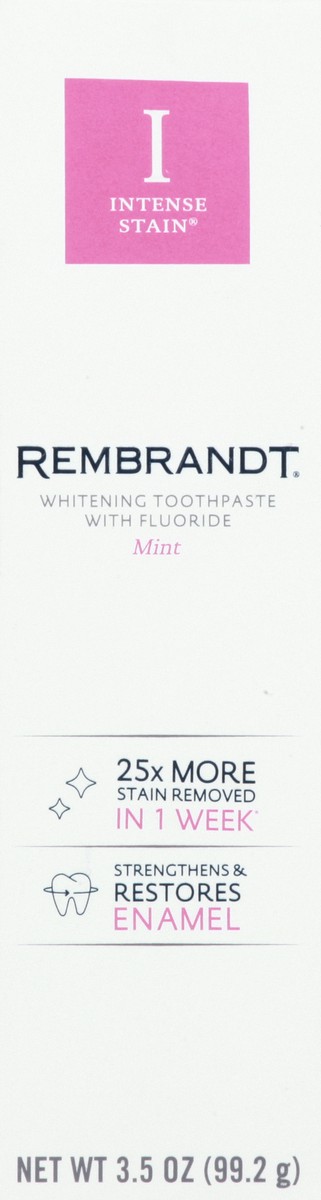 slide 7 of 13, Rembrandt Intense Stain Whitening Mint Toothpaste with Fluoride 3.5 ea, 3.50 ct