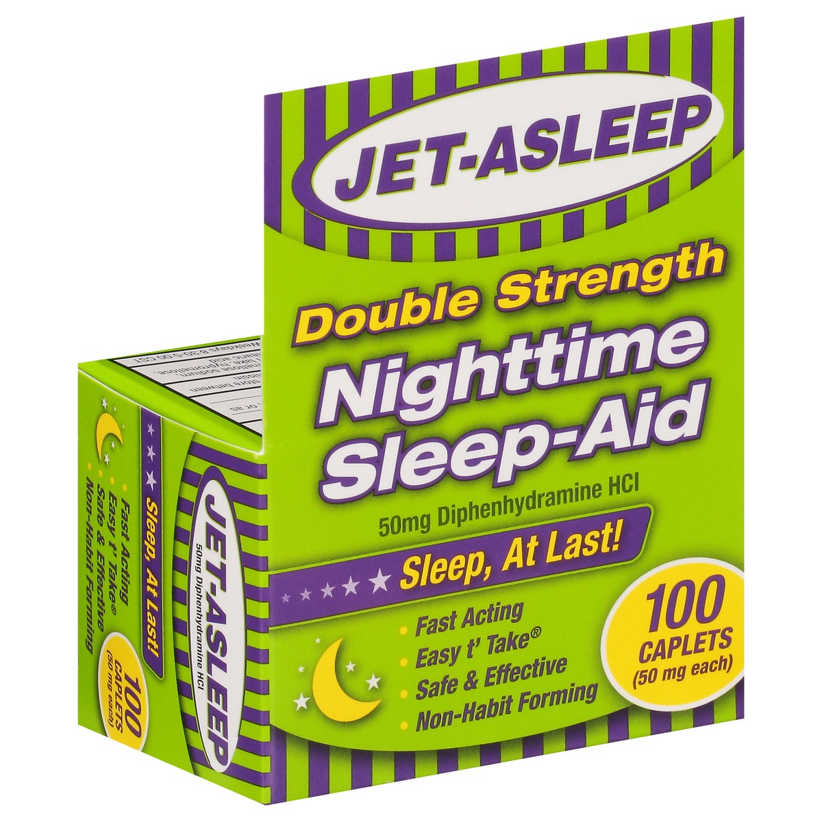 slide 2 of 9, Jet-Asleep Double Strength 50 mg Nighttime Sleep-Aid 100 Caplets, 100 ct