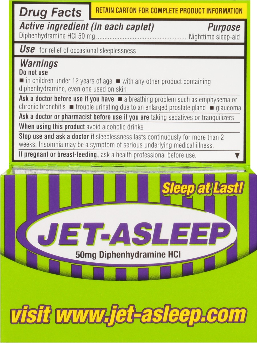 slide 5 of 9, Jet-Asleep Double Strength 50 mg Nighttime Sleep-Aid 100 Caplets, 100 ct