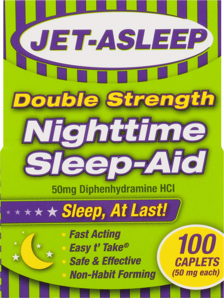 slide 6 of 9, Jet-Asleep Double Strength 50 mg Nighttime Sleep-Aid 100 Caplets, 100 ct