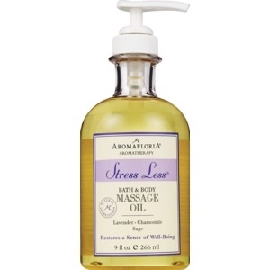 slide 1 of 1, Aromafloria Stress Less Bath & Body Massage Oil, Lavender, Chamomile & Sage, 9 oz