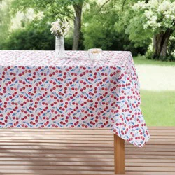 Meijer Corporate Seasonal Summer Peva Tablecloth, Cherries, 60 in x 84 in