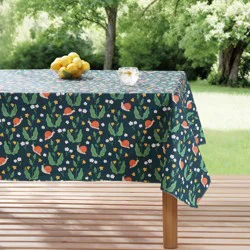 Meijer Corporate Seasonal Summer Peva Tablecloth, Snails And Floral, 60 In X 84 In