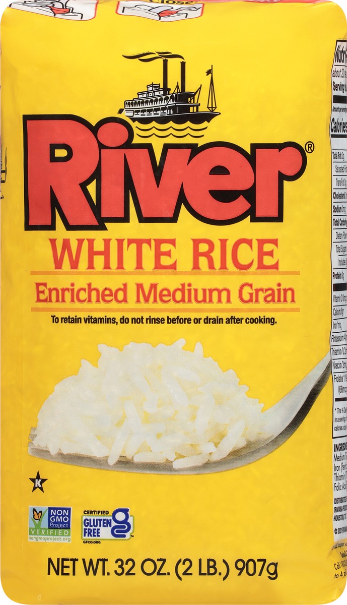 slide 2 of 13, River White Enriched Medium Grain Rice 32 oz, 32 oz