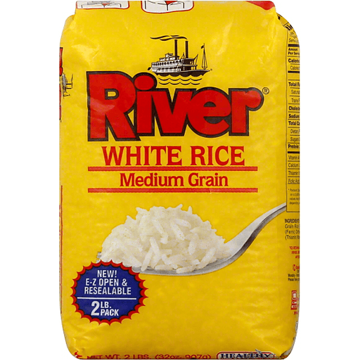 slide 2 of 3, River White Rice Medium Grain, 32 oz