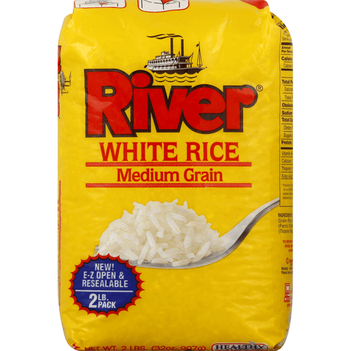 slide 3 of 3, River White Rice Medium Grain, 32 oz