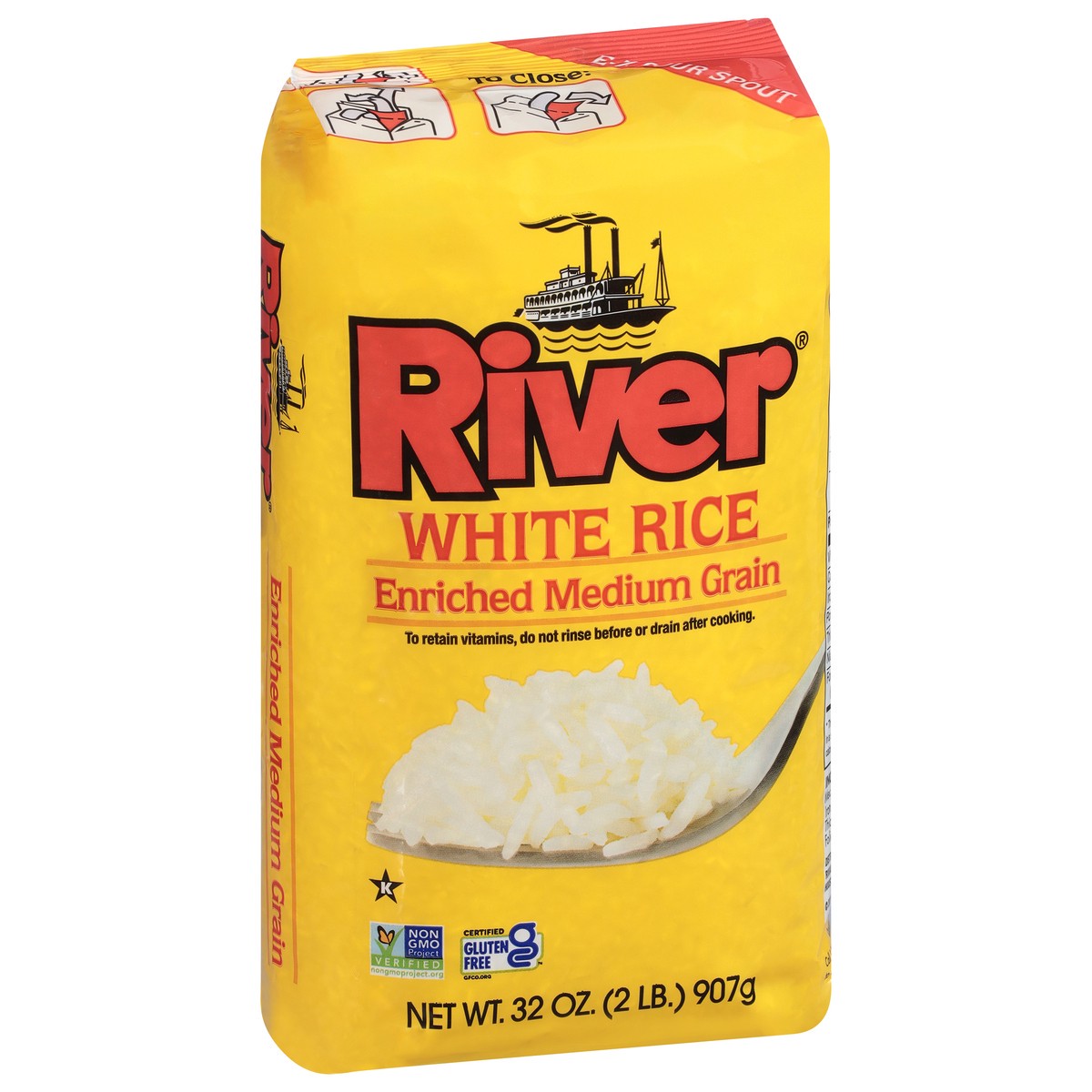 slide 6 of 13, River White Enriched Medium Grain Rice 32 oz, 32 oz