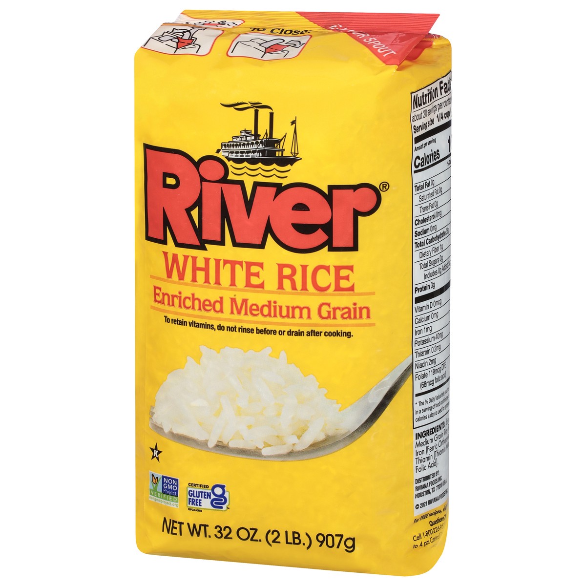 slide 10 of 13, River White Enriched Medium Grain Rice 32 oz, 32 oz