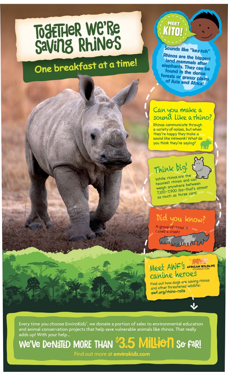 slide 2 of 3, Nature's Path Organic Nature's Path EnviroKidz Organic Rhino Rolls Cold Cereal 9.5oz Box, 9.5 oz