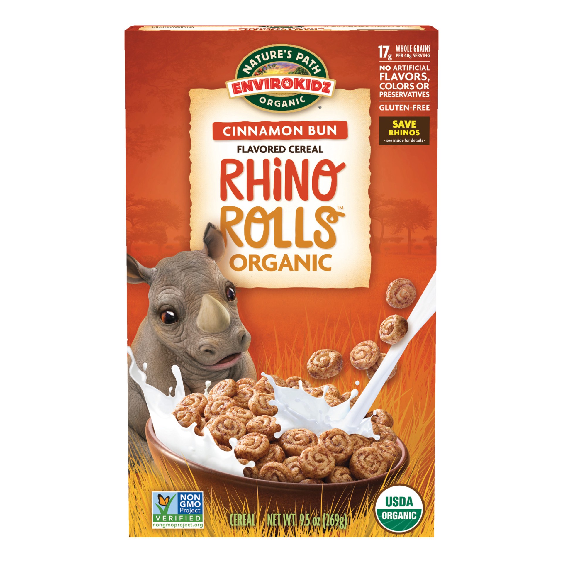 slide 1 of 3, Nature's Path Organic Nature's Path EnviroKidz Organic Rhino Rolls Cold Cereal 9.5oz Box, 9.5 oz