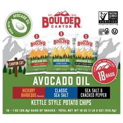 Boulder Canyon Avocado Oil Kettle Potato Chips Variety Pack - 18 ct; 18 oz
