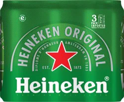 Heineken Original Lager Beer, 3 Pack, 24 fl oz Cans