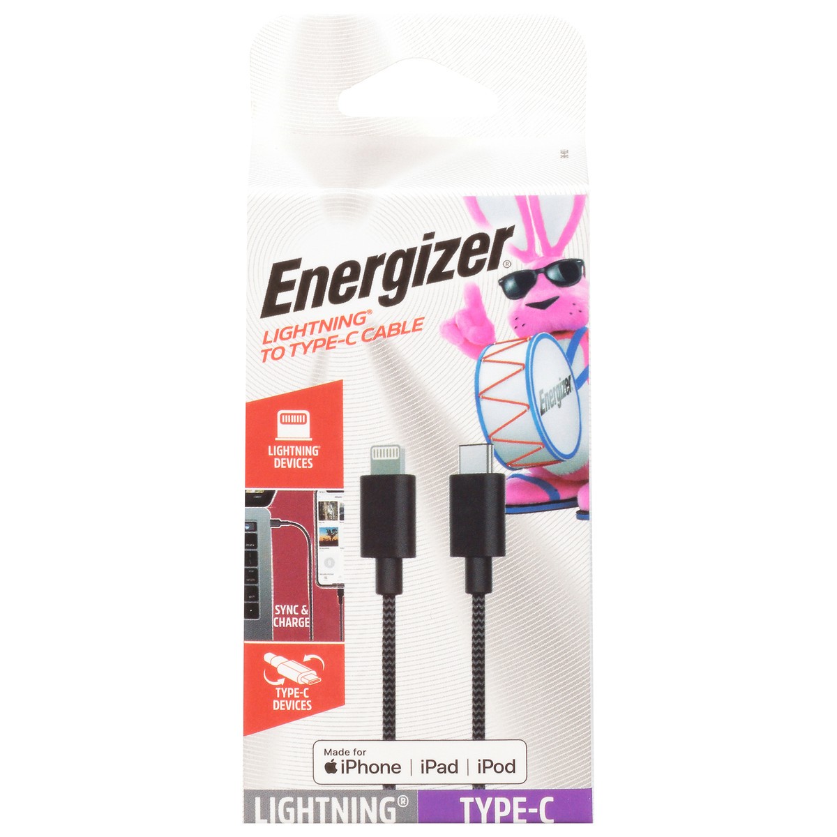 slide 4 of 4, Energizer Lightning Type-C Cable 1 ea, 1 ct