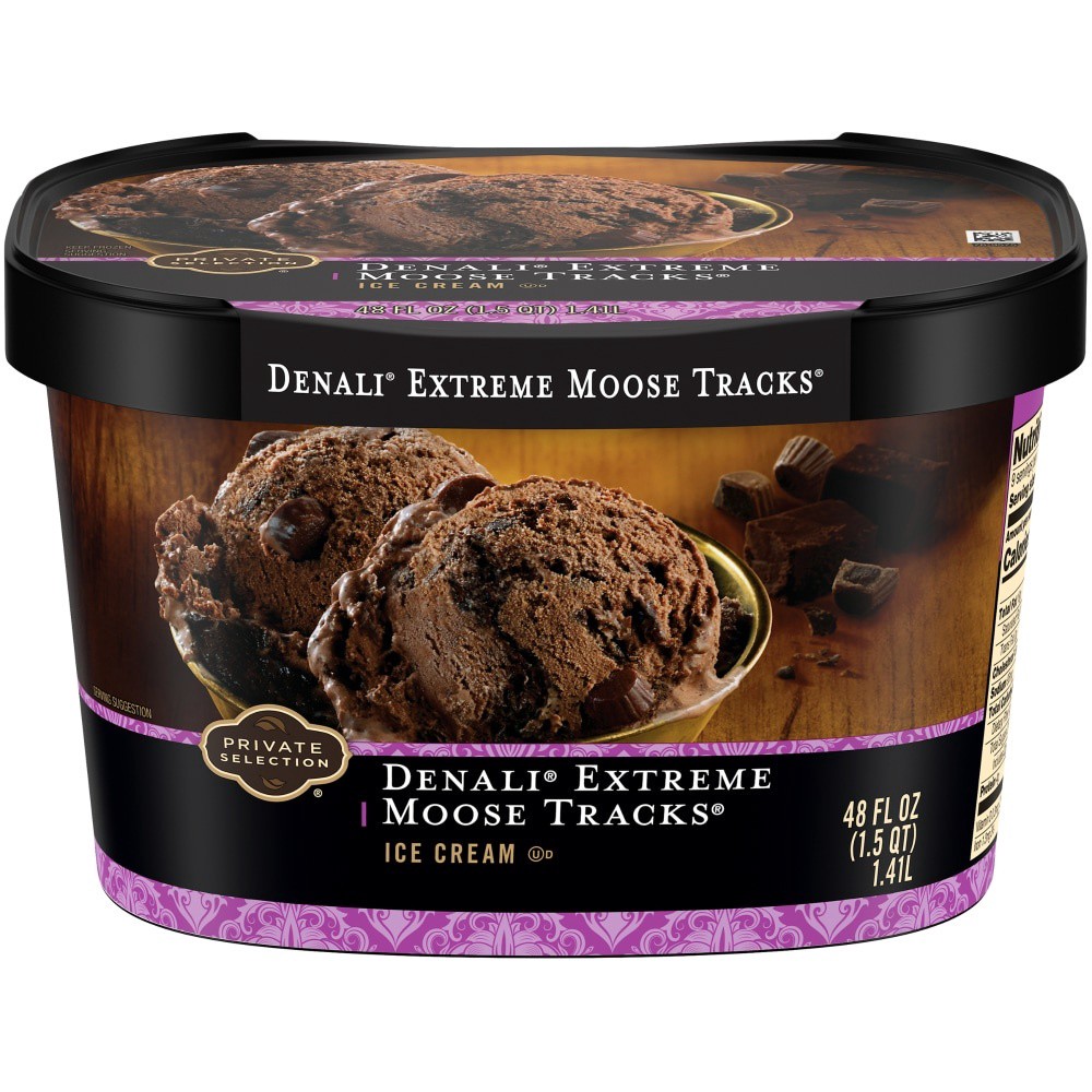 slide 2 of 3, Private Selection Denali Extreme Moose Tracks Ice Cream, 48 fl oz