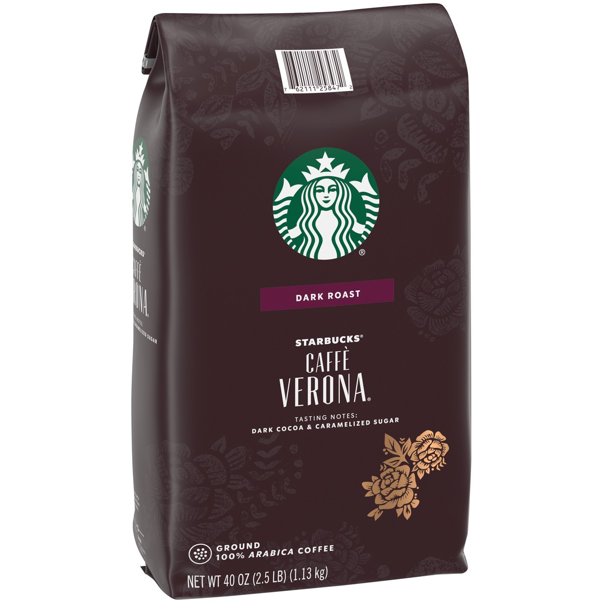 slide 6 of 9, Starbucks Caffe Verona Dark Roast Ground Coffee 40 oz. Bag, 40 oz