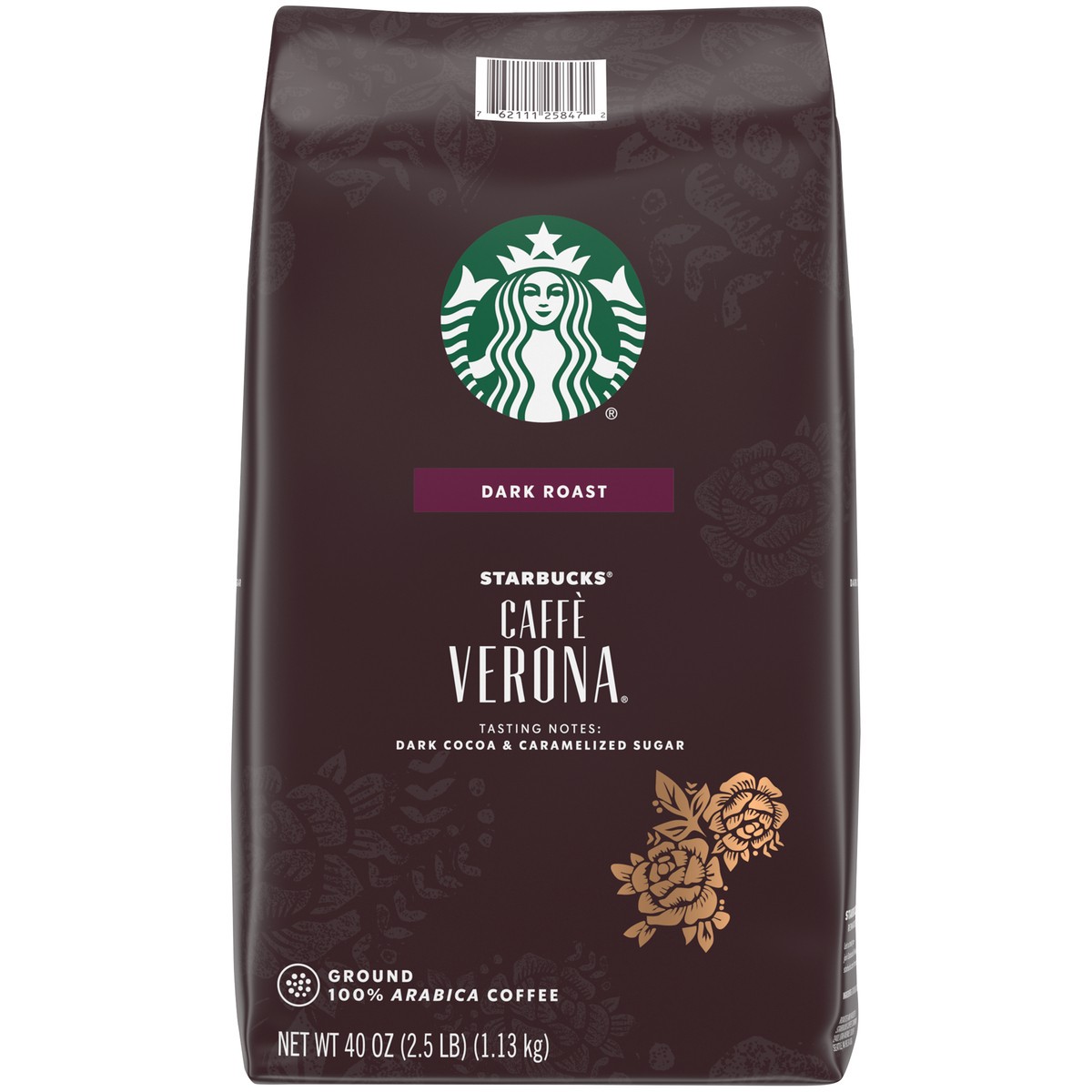 slide 7 of 9, Starbucks Caffe Verona Dark Roast Ground Coffee 40 oz. Bag, 40 oz