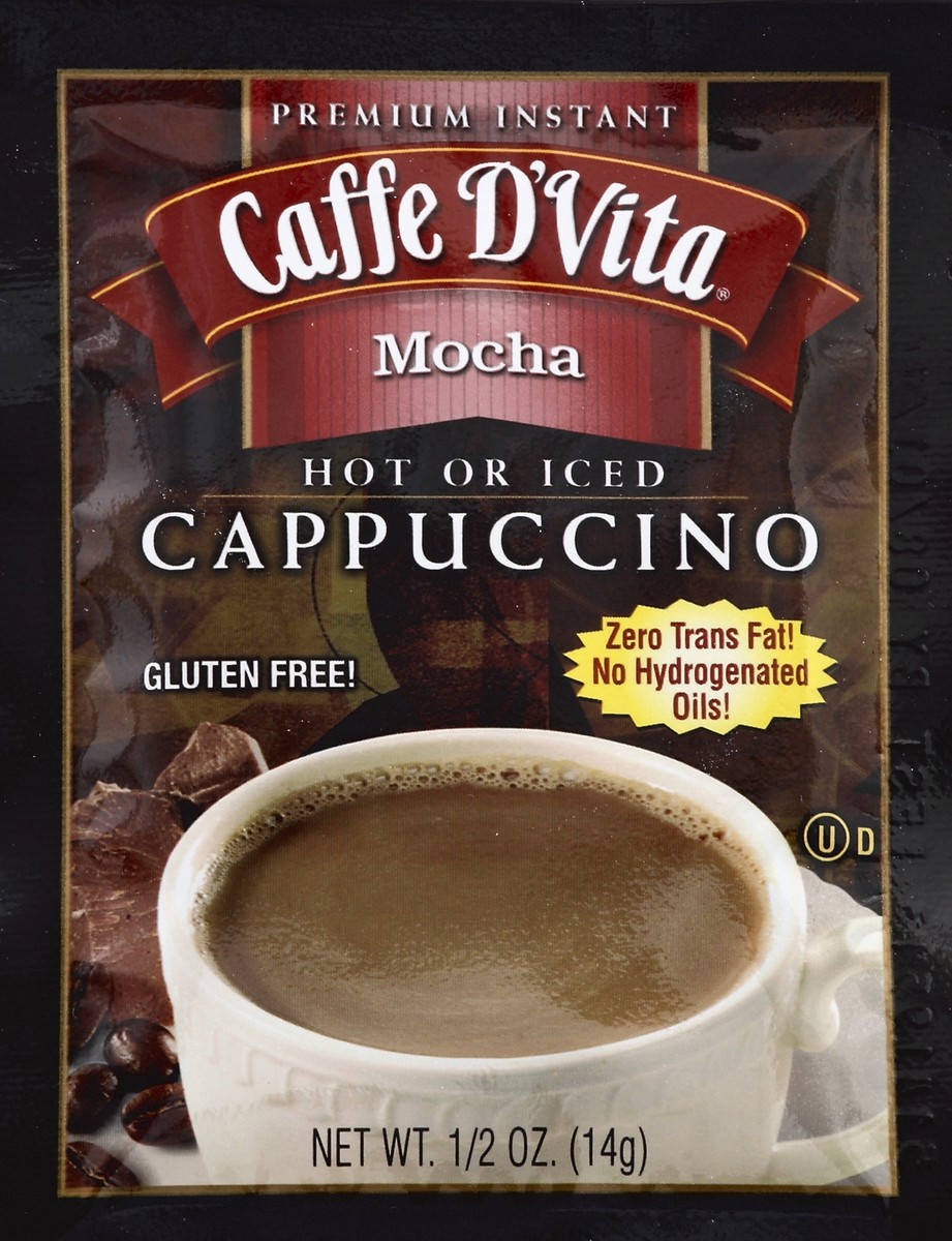 slide 2 of 2, Caffe D'Vita Mocha Cappuccino Singles Gluten Free, 0.5 oz