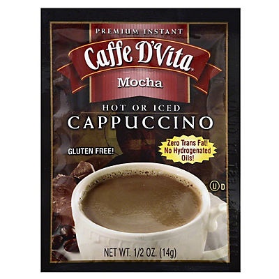 slide 1 of 1, Caffe D'Vita Mocha Cappuccino Singles Gluten Free, 0.5 oz