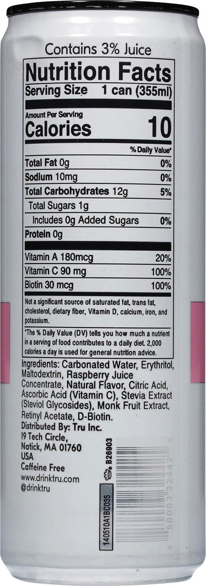 slide 2 of 14, Tru Enhanced Glow Raspberry Flavored Sparkling Beverage 12 fl oz, 12 fl oz