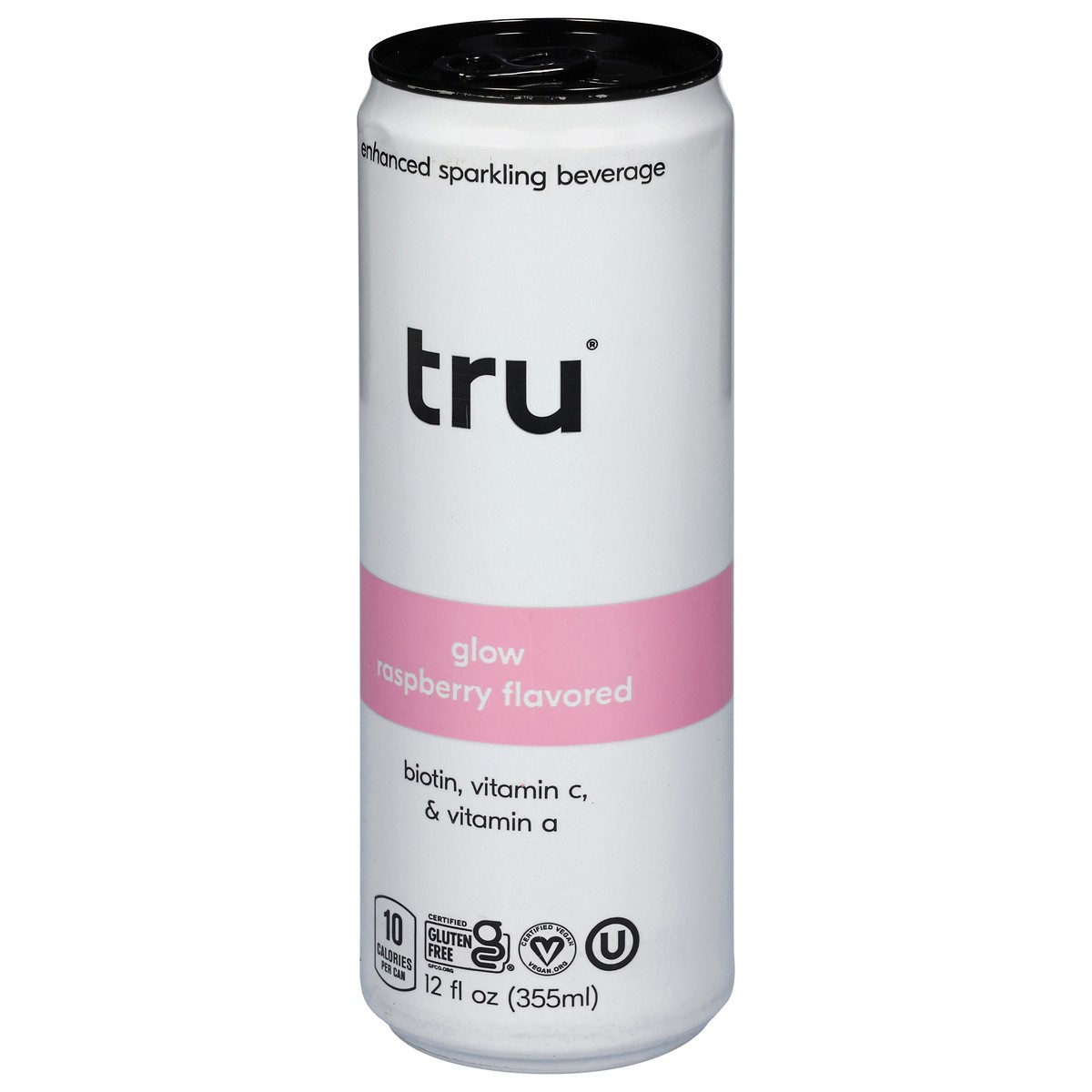 slide 3 of 14, Tru Enhanced Glow Raspberry Flavored Sparkling Beverage 12 fl oz, 12 fl oz