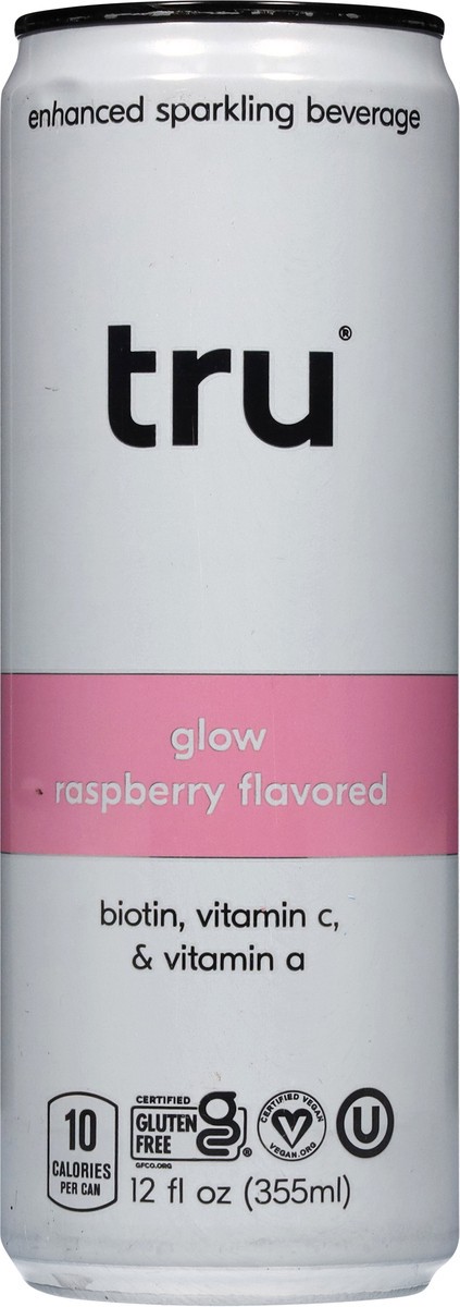 slide 7 of 14, Tru Enhanced Glow Raspberry Flavored Sparkling Beverage 12 fl oz, 12 fl oz