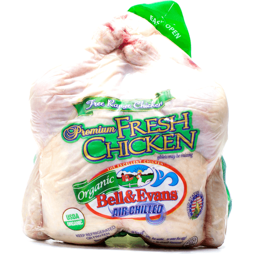 slide 1 of 1, Bell & Evans Organic Whole Chicken, per lb