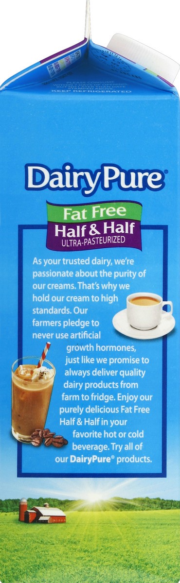 slide 3 of 4, Dairy Pure Fat-Free Half & Half, 1 Quart, 1 qt