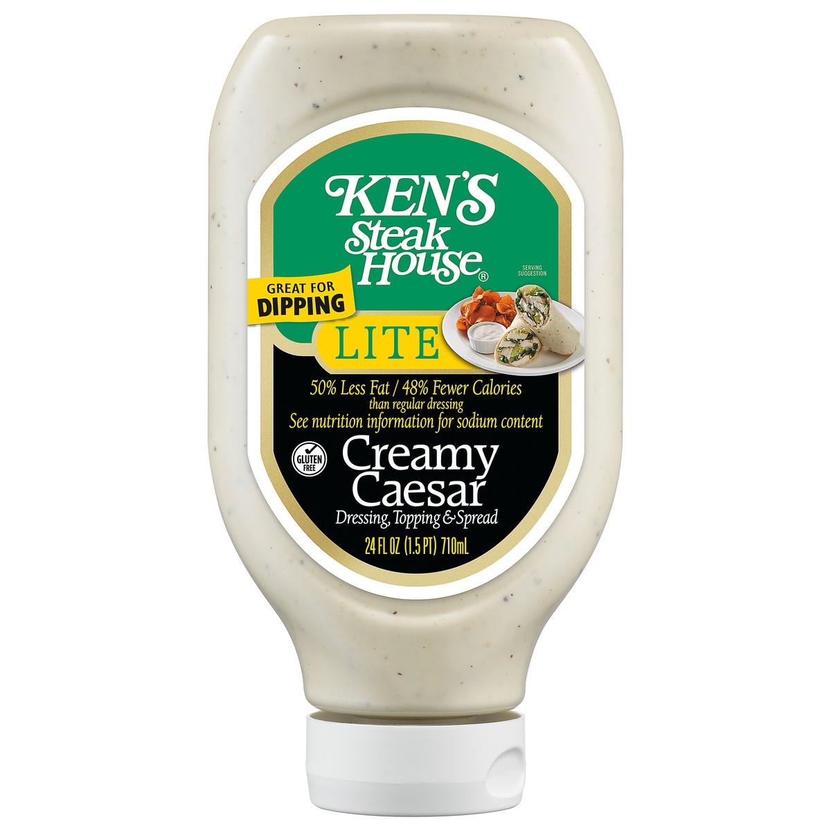 slide 3 of 12, Ken's Steak House Lite Creamy Caesar Dressing, Topping & Spread 24 fl oz, 24 fl oz