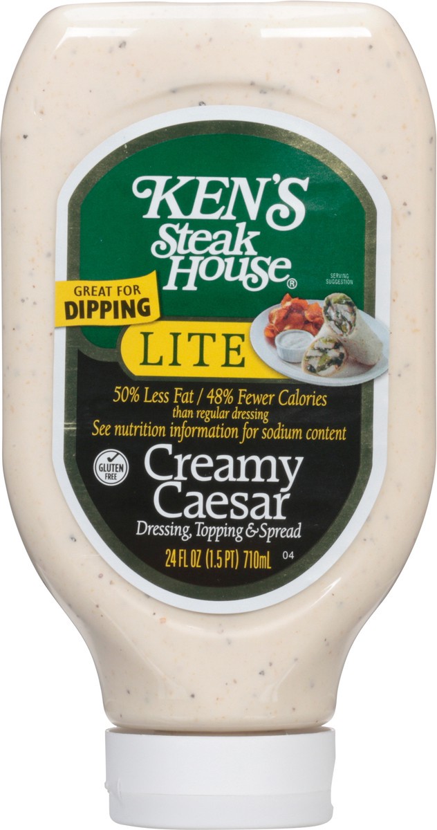 slide 2 of 12, Ken's Steak House Lite Creamy Caesar Dressing, Topping & Spread 24 fl oz, 24 fl oz
