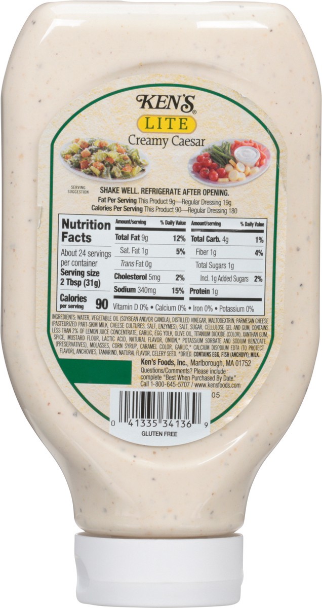slide 6 of 12, Ken's Steak House Lite Creamy Caesar Dressing, Topping & Spread 24 fl oz, 24 fl oz