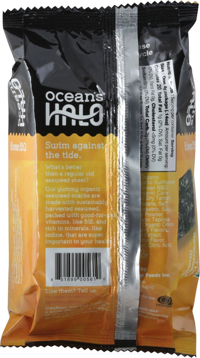 slide 11 of 13, Ocean's Halo Korean BBQ Seaweed Snack 14 oz, 0.14 oz