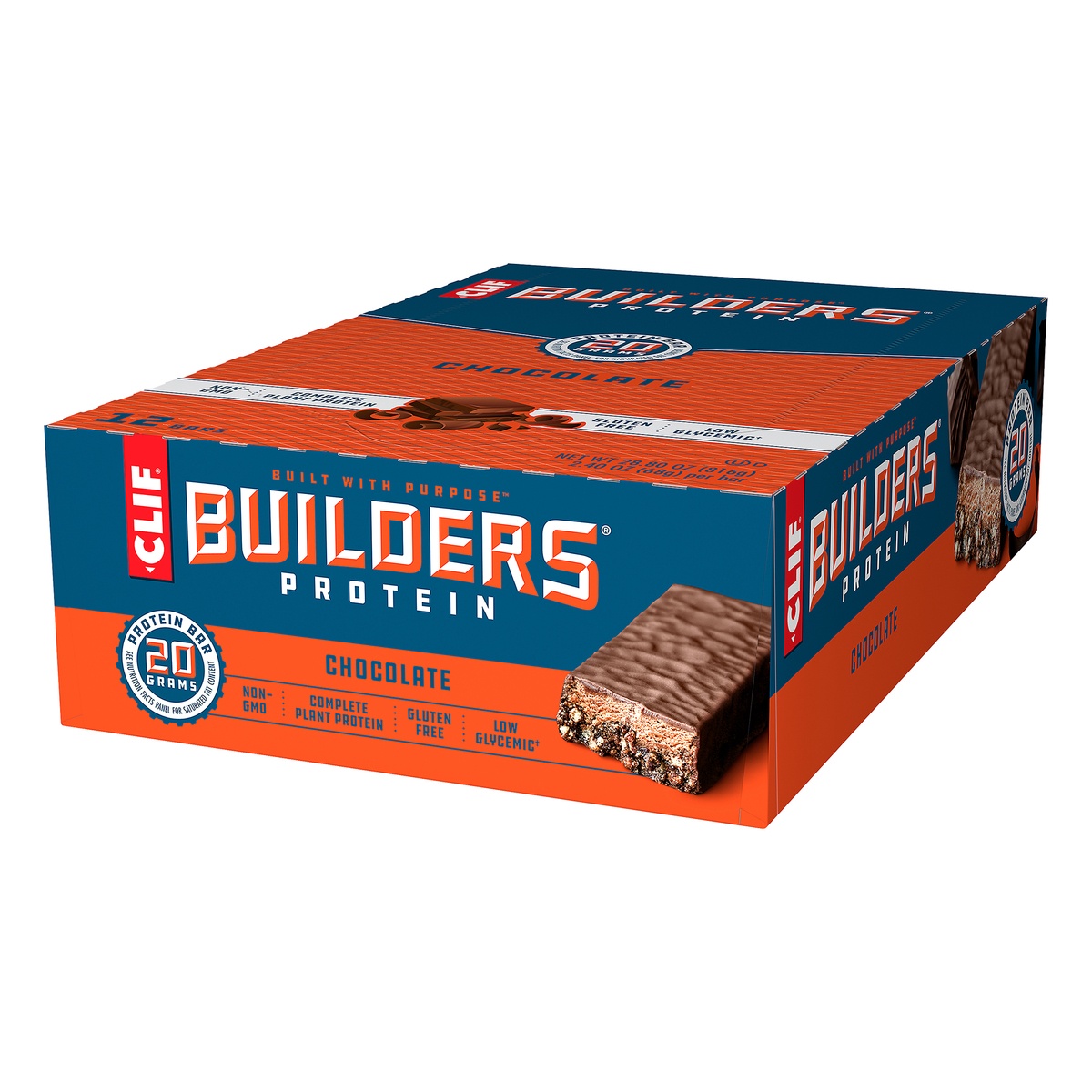 slide 3 of 10, CLIF Builder's Protein Bar - Chocolate, 12 ct