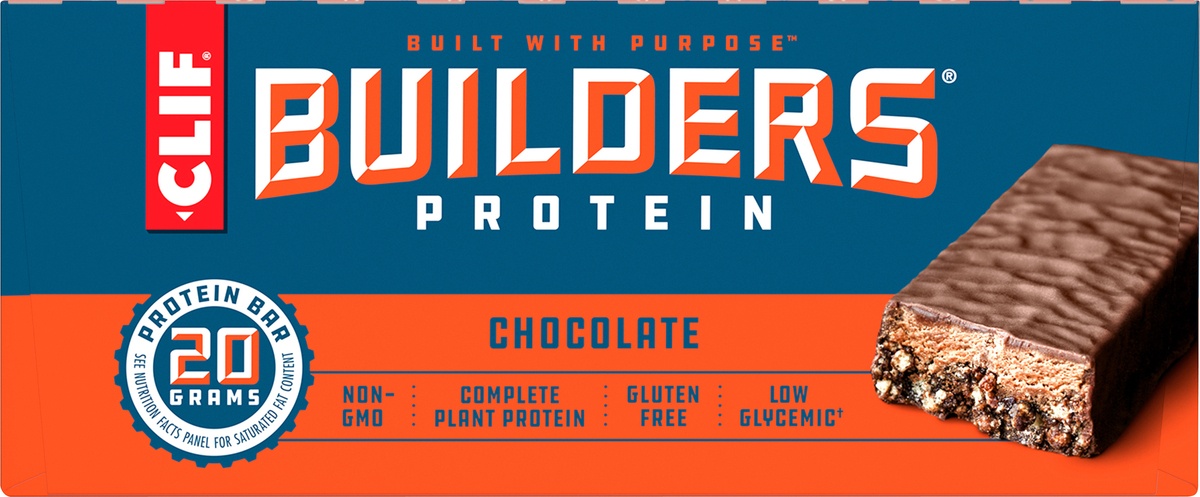 slide 9 of 10, CLIF Builder's Protein Bar - Chocolate, 12 ct