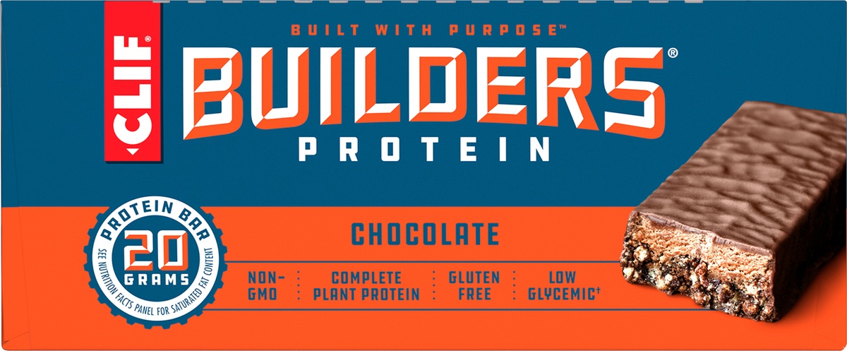 slide 10 of 10, CLIF Builder's Protein Bar - Chocolate, 12 ct
