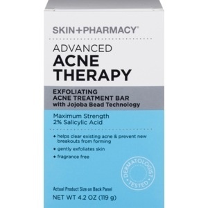 slide 1 of 1, Skin + Pharmacy Skin + Pharmacy Advanced Acne Therapy Exfoliating Acne Treatment Bar, 4.2 oz