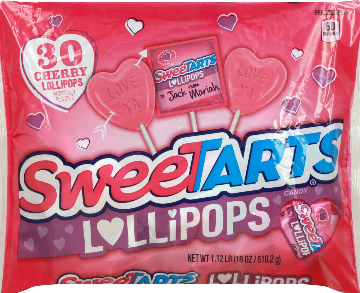 slide 1 of 9, SweeTARTS Cherry Lollipops 30 ea, 30 ct