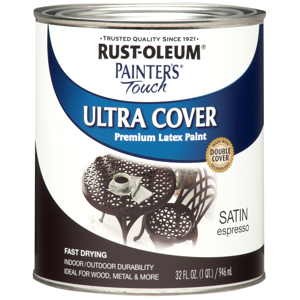 slide 1 of 5, Rust-Oleum Painters Touch Ultra Cover Multi-Purpose Brush-On Paint 242018, Satin Espresso, 1 qt