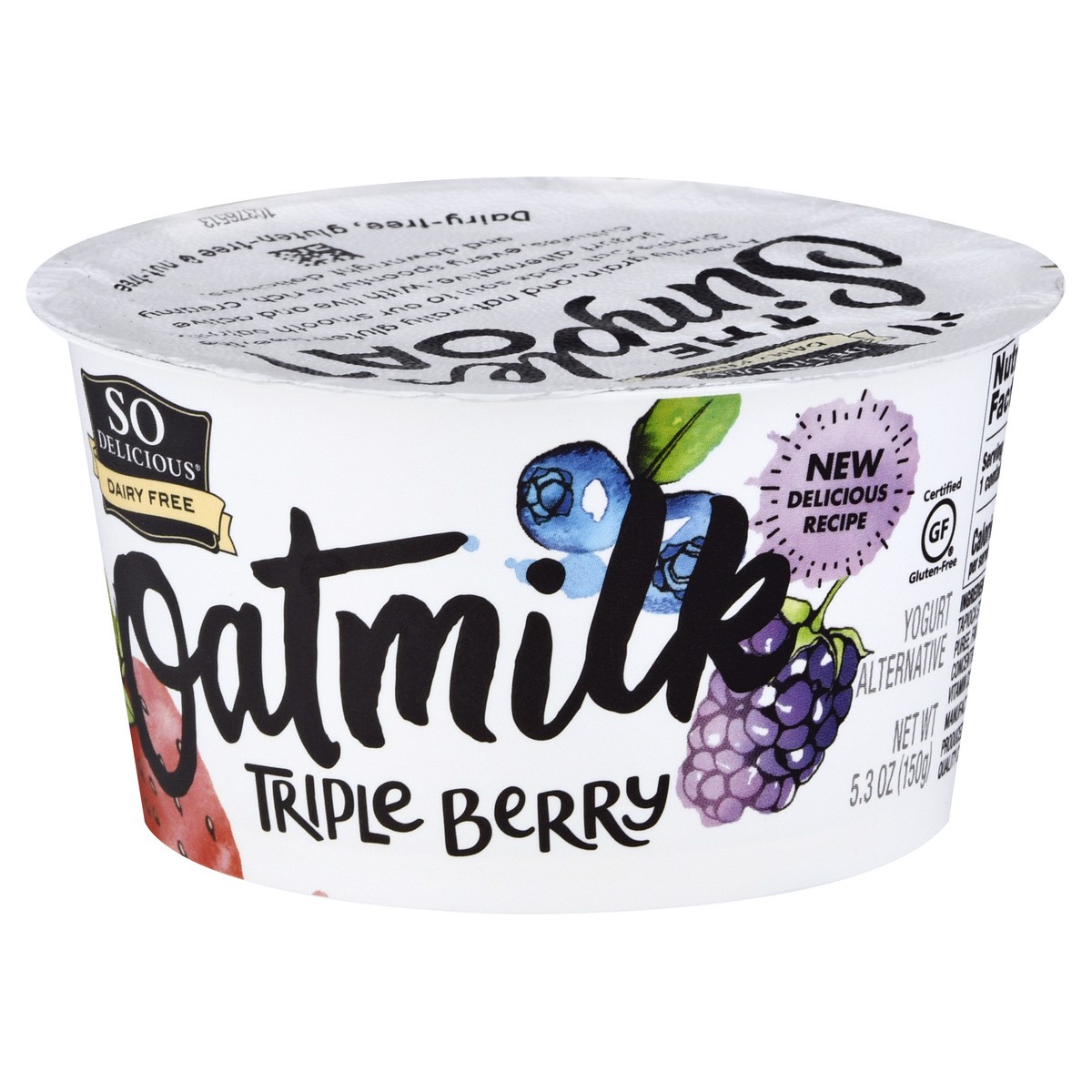 slide 3 of 10, So Delicious Dairy Free Oat Milk Yogurt Alternative, Triple Berry, Vegan, 5.3 oz., 5.3 oz