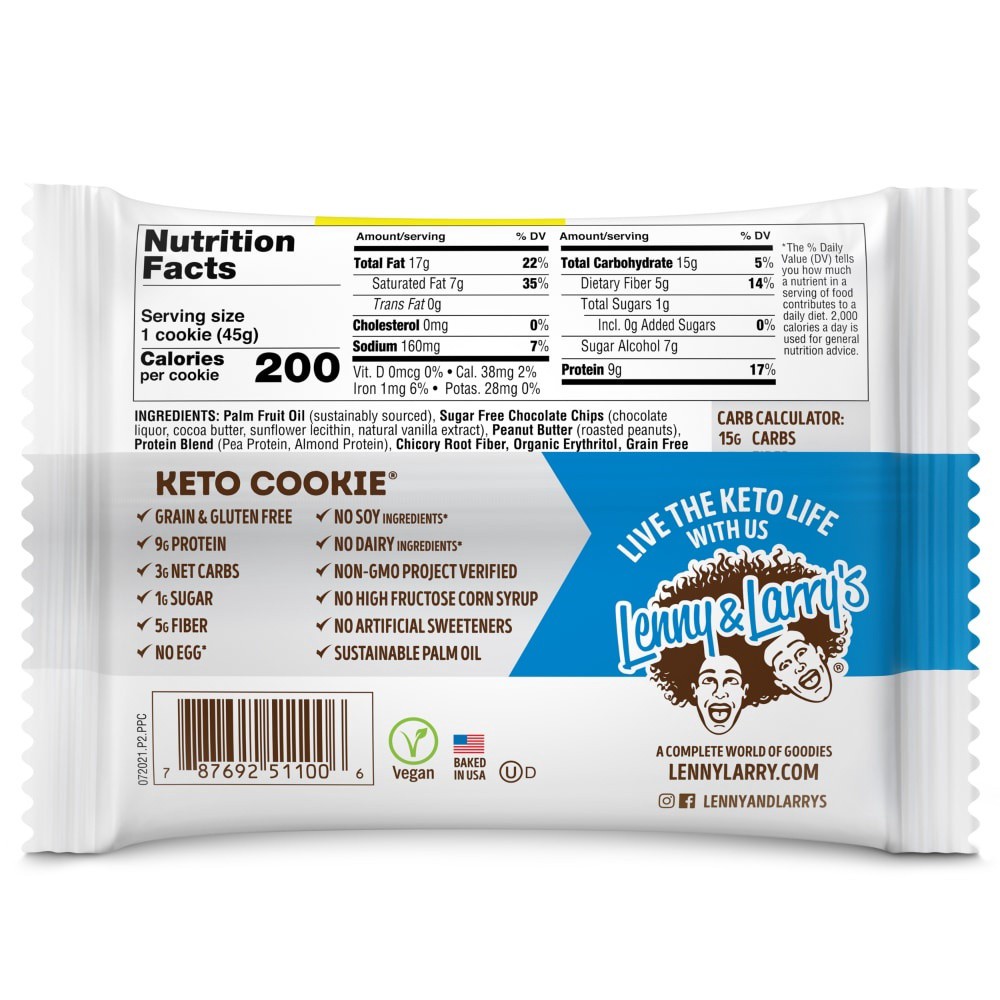 slide 2 of 2, Lenny & Larry's Chocolate Chip Keto Cookie, 1.6 oz