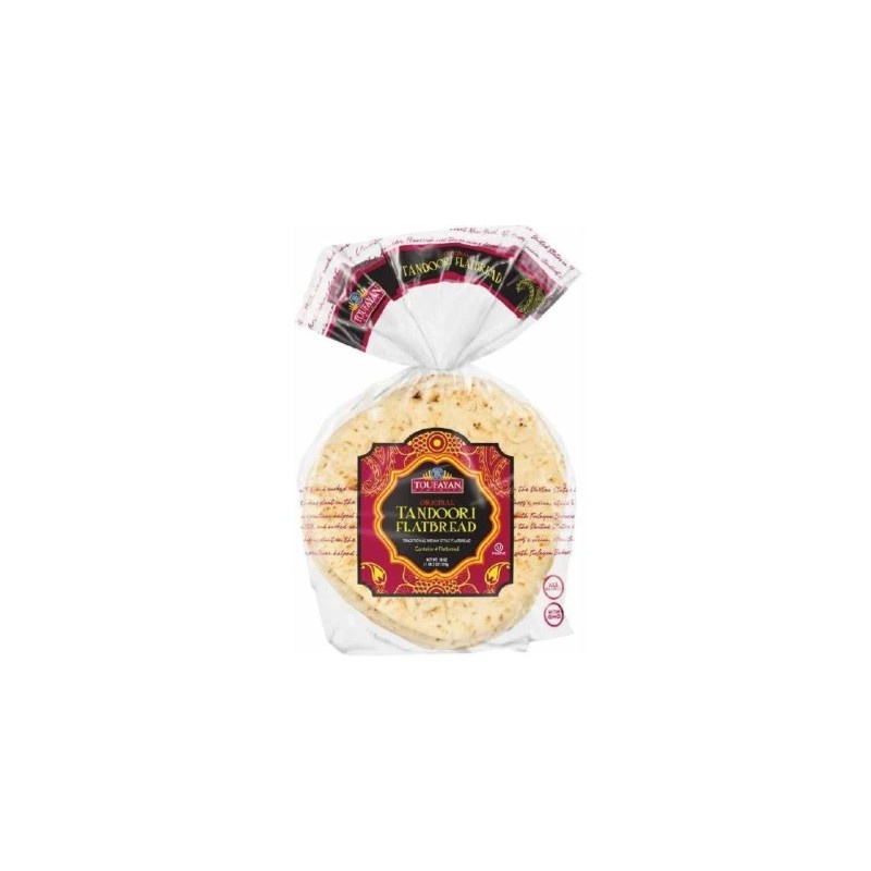 slide 1 of 1, Toufayan Tandoori Plain Flatbread, 18 oz