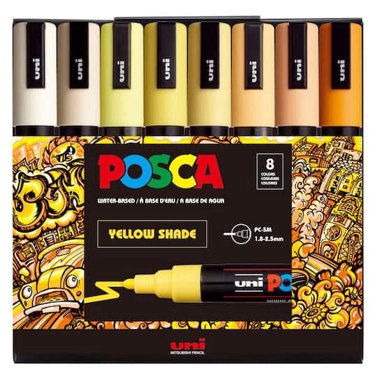 slide 1 of 8, Uni Posca Posca Pc5m Color Shades Medium Bullet Tip Paint Markers, 1.8mm-2.5mm