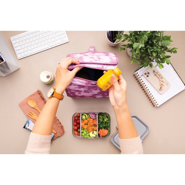 slide 5 of 5, PackIt® Freezable Lunch Bag, 10""H x 8-1/2""W x 2-1/4""D, Mulberry Tie Dye, 1 ct