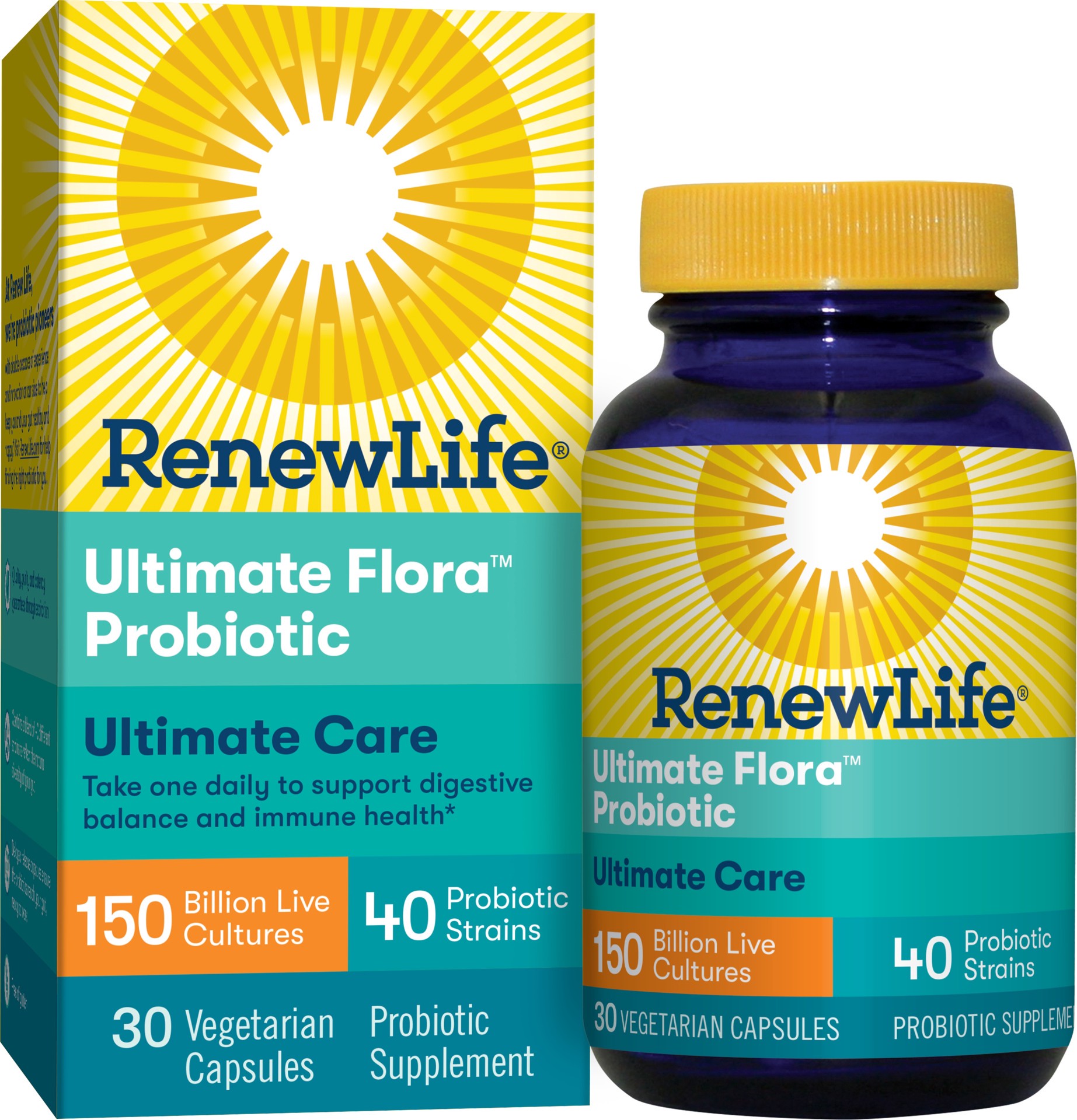 slide 1 of 1, Renew Life Adult Probiotic - Ultimate Flora™ Ultimate Care Probiotic Supplement - Gluten Free - 150 Billion CFU - 30 Vegetarian Capsules, 30 ct