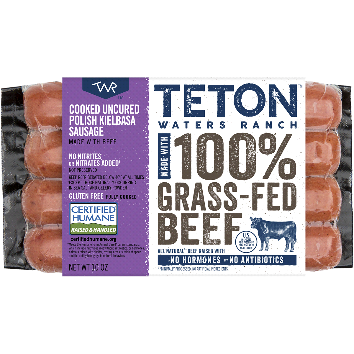 slide 1 of 1, Teton Waters Ranch Uncured Cooked Polish Sausage 10 oz, 