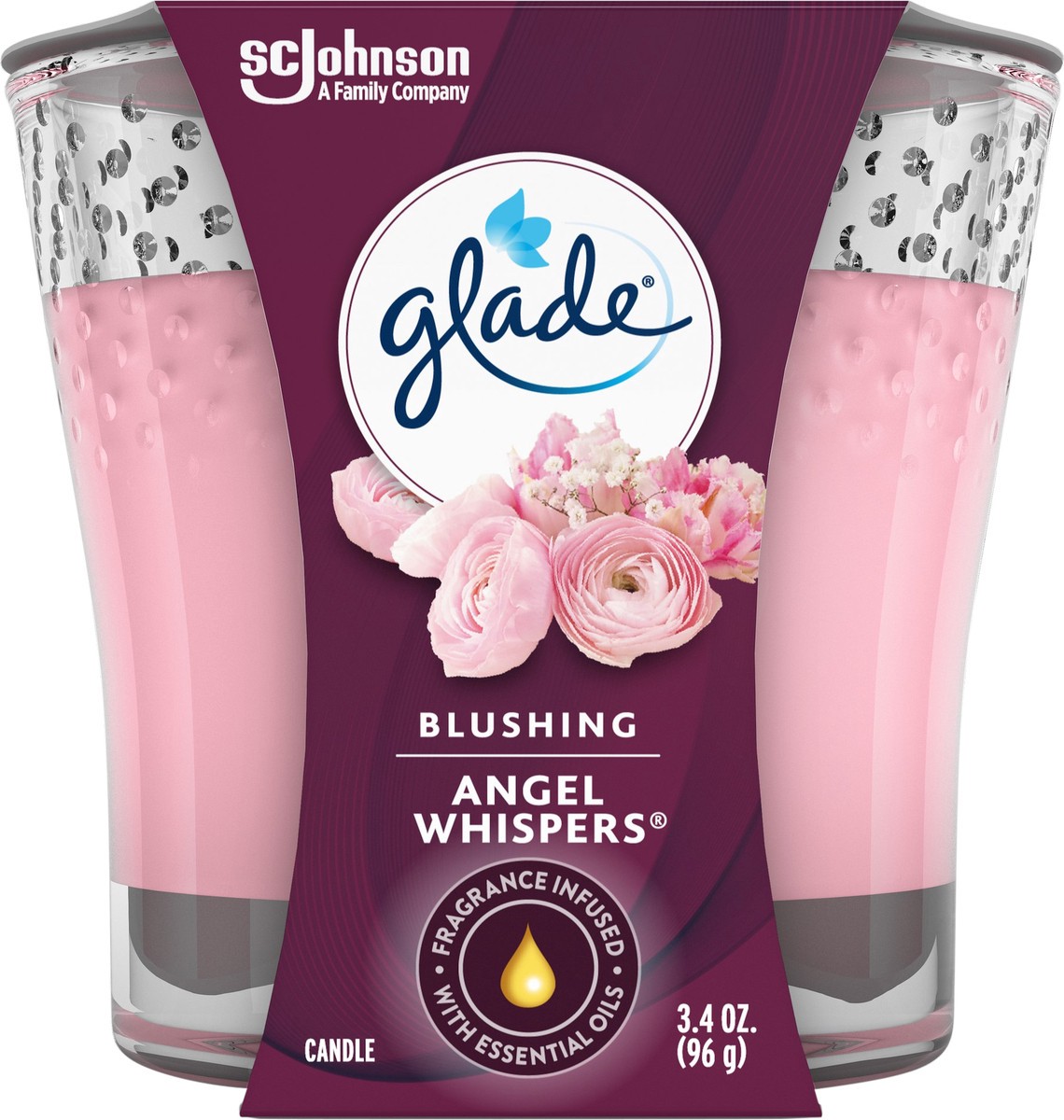 slide 1 of 5, Glade Angel Whispers Blushing Candle 3.4 oz, 3.4 oz