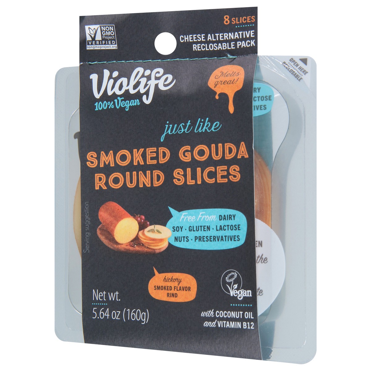 slide 4 of 9, Violife Vegan Just Like Smoked Gouda Round Cheese, 1 ct