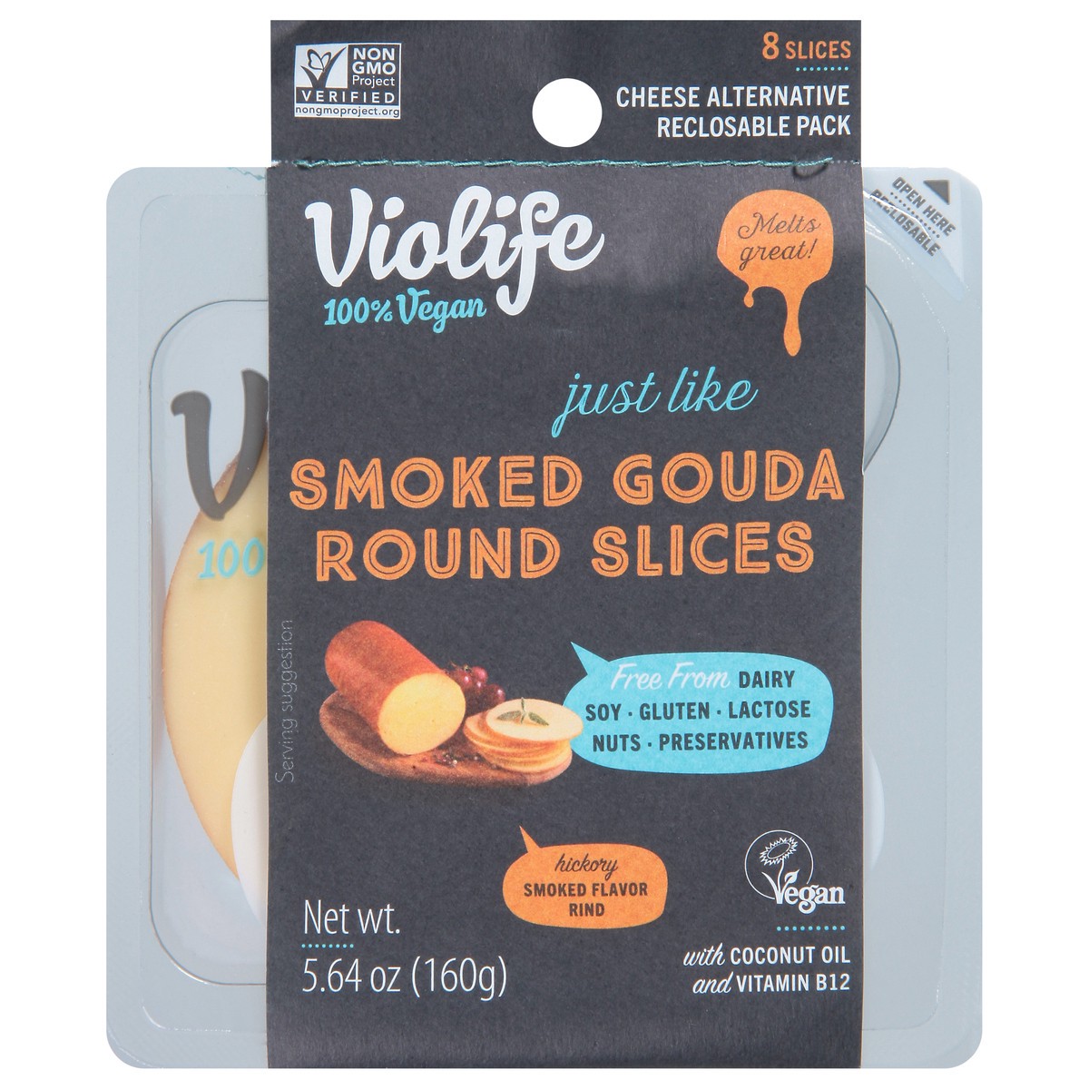 slide 1 of 9, Violife Vegan Just Like Smoked Gouda Round Cheese, 1 ct